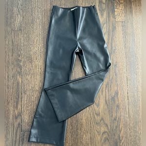 Zara Girls Faux Leather Flared Party Pants Lightly Used